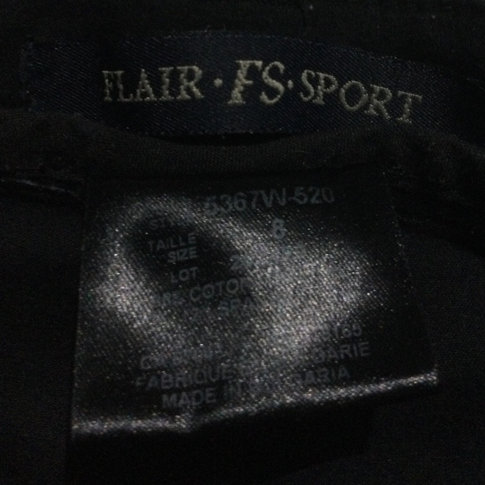 Flair Sport Classic Cotton Black Straight Leg Women's Pants - Picture 2 of 5